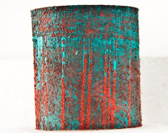 Sale Turquoise Bracelet Teal Cuffs Jewelry - Top Trends Painted Leather