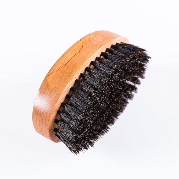 King Scorpion 360 Hard Natural Black Topped Boar Bristle Small Oval Hard 540, 720, & 360 Wave Brush Also Great on Beards - TOP QUALITY!