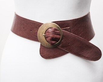 Distressed Brown Buckle Belt | Brown The Curve Belt | Corset Buckle Belt | Leather Buckle Belt | Plus Size Belts