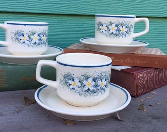 A set of Cup & Saucer | Drinking set | Floral Dishware Cup