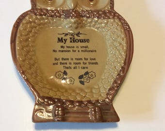 Vintage Owl Tray/ Wall Decor