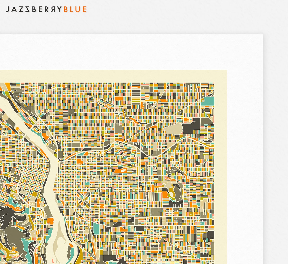 PORTLAND MAP Giclée Fine Art Print/Photo Print/Poster Print