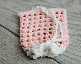 Crochet Mesh Soap Saver - Crochet Soap Sack - Cotton Soap Bag - Soap Cozy - Soap Sak - Soap Holder - Mesh Soap Bag - Glamping Soap on a Rope