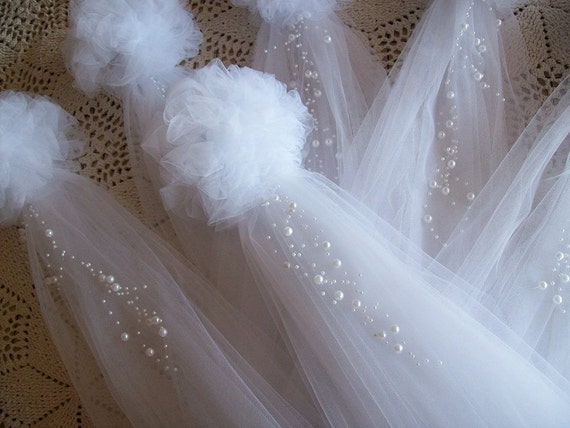 Pom Pew Bows Tulle and Pearl Bows Church Pew Pew Bows Artesanato Rio De Janeiro Centro ~ Pom Pew Bows Tulle and Pearl Bows Church Pew Pew Bows