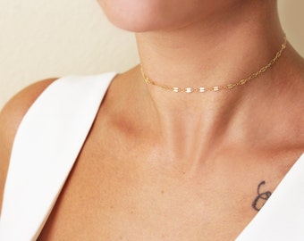 Gold Chain Choker / Simple Gold Choker / Thin Gold Choker / Thin Choker Necklace
