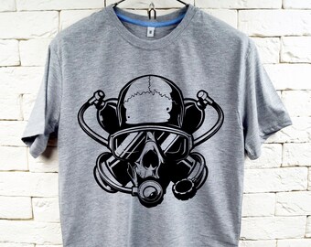 SCUBA DIVER UNDERWATER Gray T-Shirt For Men