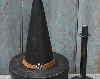 Primitive Witch Hat Box - Purple