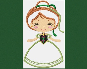 Anna embroidery design frozen embroidery machine embroidery designs disney princess applique design embroidery file girl embroidery pes jef
