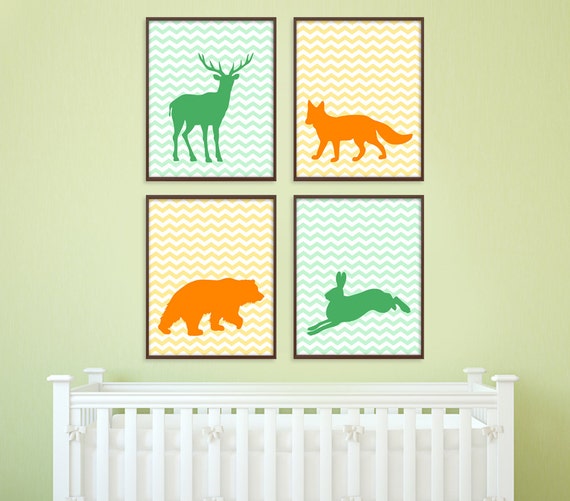 Woodland Nursery Art Forest Animal Nursery Woodland Nursery