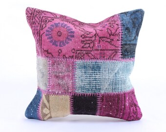 Patchwork Pillow, Modern Bohemian, Home Decor,Turkish Kilim, Pillow Cover, Tribal Pillow,Vintage Kilim Pillow, Designed pillowcases, carpet