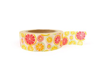 Washi tape - Citrus, lemons, oranges, stationery, stationary, LittleLeftyLou, Snail Mail, Happy mail, masking tape, 10 meter, fruit tape,