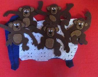 5 Cheeky Monkeys Felt Story