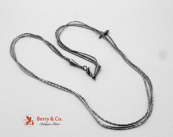 SaLe! sALe! Fetish Sterling Silver Necklace Triple Liquid Silver Chain Bird Pendant