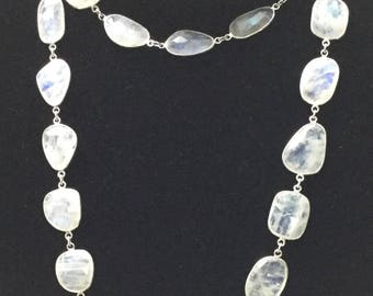 Moonstone sterling silver necklace