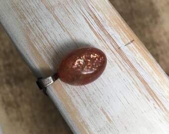 Sterling silver sunstone pendant necklace - peach gemstone jewelry - handmade jewelry