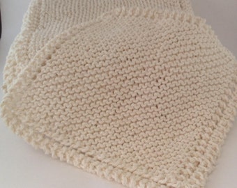 Set of 3 Knitted Cotton Dishcloth Washcloth