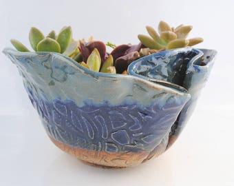 ceramic planter pot garden plant bowl window garden wavy planter