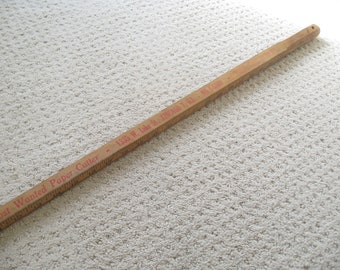 Vintage Wooden Square Advertising Yard Stick 3/4" Square Walking Stick Old Phone Number Chicago House of Gane