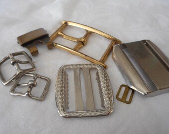 Lot of VINTAGE Metal Finish Scrap Belt Buckles