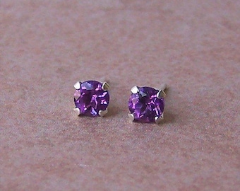 Fine Quality Genuine Brazilian Amethyst Sterling Silver Stud Earrings, Cavalier Creations