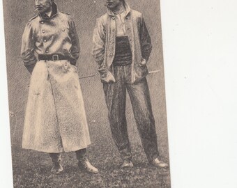 WWI French Propaganda/Satire Anti German Postcard-Soldier Uniform/Civilian Postcard
