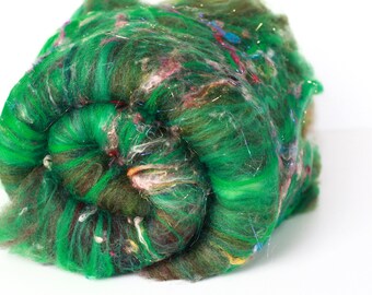 HEATHERED HEATH 2.8 oz Wool - Merino // Art Batt // Wool Art Batt for spinning or needle felting
