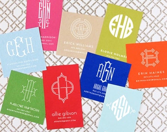 Square - Personalized Monogram Calling Cards