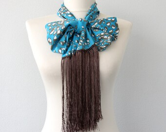 SALE 50 % off Fringe scarf blue scarf skinny cotton scarf bohemian scarf boho fashion accessories unique gift idea for her bridesmaids gifts