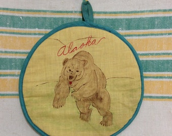 Vintage Alaska Souvenir Potholder