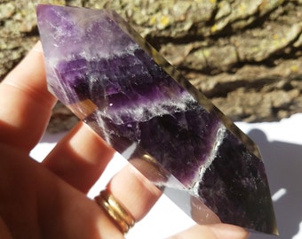 Large Amethyst Crystal Point, Amethyst Chevron, Amethyst generator, Chevron Amethyst Point