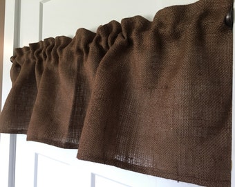 Chocolate Brown Burlap Valance