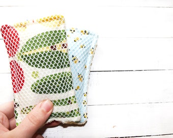 Scrubbing Reusable Sponge | Unsponge | Eco Friendly | Cleaning or Kitchen Sponge | Dish Scrubber | Random Set of 2 | Cotton and Terry Cloth