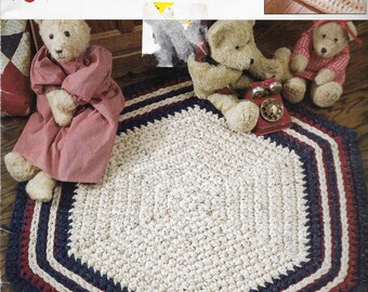 Vintage Pattern Booklet - Quick Step - Q HOOK RUGS - to Crochet, Leisure Arts Instructions & Patterns - 8 Styles, Oval, Half, Rectangle...
