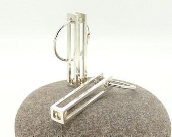 Rolling Kinetic Earrings in Sterling Silver with 9ct Gold