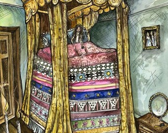 The Princess and the pea - Fairy Tale Art Print