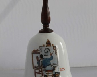Vintage Danbury Mint Norman Rockwell Bell "Triple Self Portrait"