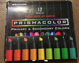 Sanford Prismacolor 12 Color Set Double-Ended Markers Primary & Secondary Colors