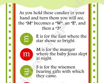 M and M Christmas Poem 3.5x5 Card U-Print