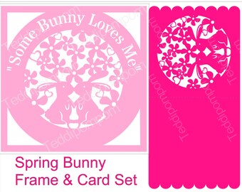 easter bunny svg, flower svg, frame svg, card svg, animal cutting file, wedding svg, engagement, anniversary, rabbit file, card making svg,