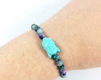 Meditation Bracelet, Peace Bracelet, Beaded Buddha Bracelet, Yoga Bead Bracelet, Spiritual Jewelry, Hippie Jewelry, Yoga Gifts for Women