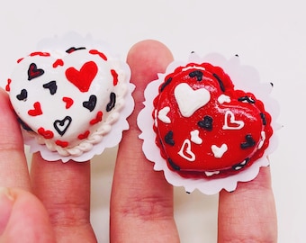 Miniature Duo Sweet heart Cake,Miniature Bakery,Miniature Sweet,Dollhouse cake,Dolls and miniature