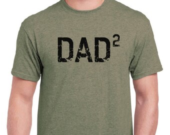 Fathers Day Gift Dad 2 Squared Dad Shirt-DAD 2- Husband Gift, T Shirt,New Dad, Pregnancy announcement, Funny T shirts Gift For him Mens tee