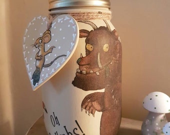 Gruffalo - Chalk Painted Mason Jar
