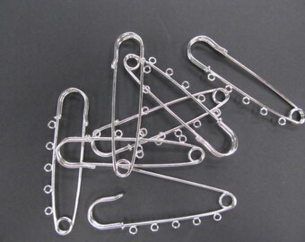 3 inch kilt pins with 5 loops your choice silver or gold