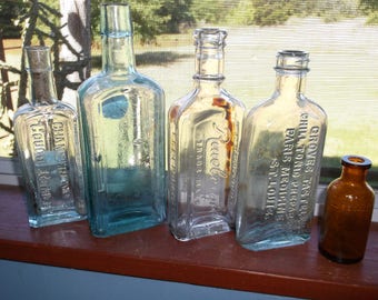 Group of 5 Antique Medicine Bottles