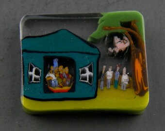 Cartoon Mashup Glass Murrine Boro Murrina Cabochon - 140 H
