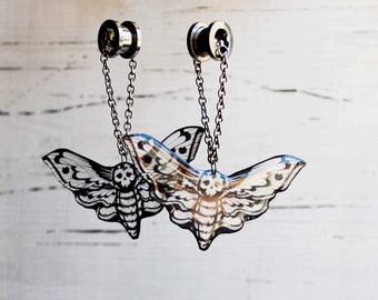 ear plug and tunnel dangle plugs dangle earrings ear weights ear hangers skull earrings 00g 0 body jewelry butterfly earrings ear piercing