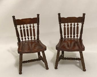 Dollhouse Miniature 1" scale set of Two Chairs