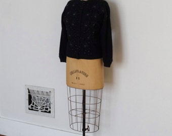 ON SALE - Vintage 1960s Sweater - 60s Beaded Cardigan - The Ginger
