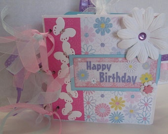 Happy Birthday Girl Brag Book/Paper Bag Scrapbook/ Photo album